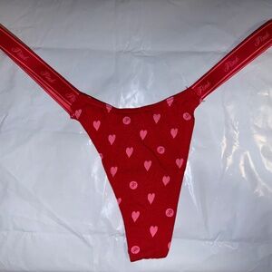 Victoria's Secret PINK Logo Thong Size M Hearts